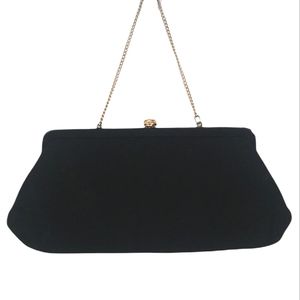 Classic Glamor Black Vintage Chain Handle Clutch